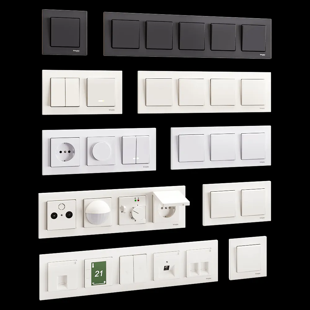 Schneider Electric – Sockets and switches M-Plan 3ds Max