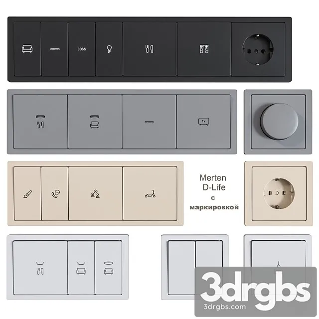 Schneider electric sockets and switches with markings