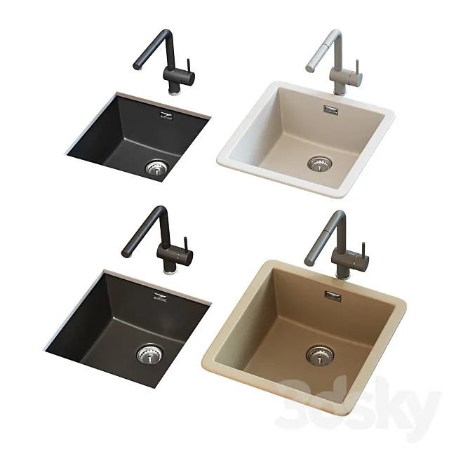 Schock sink with Blanco mixer 3dsMax Model