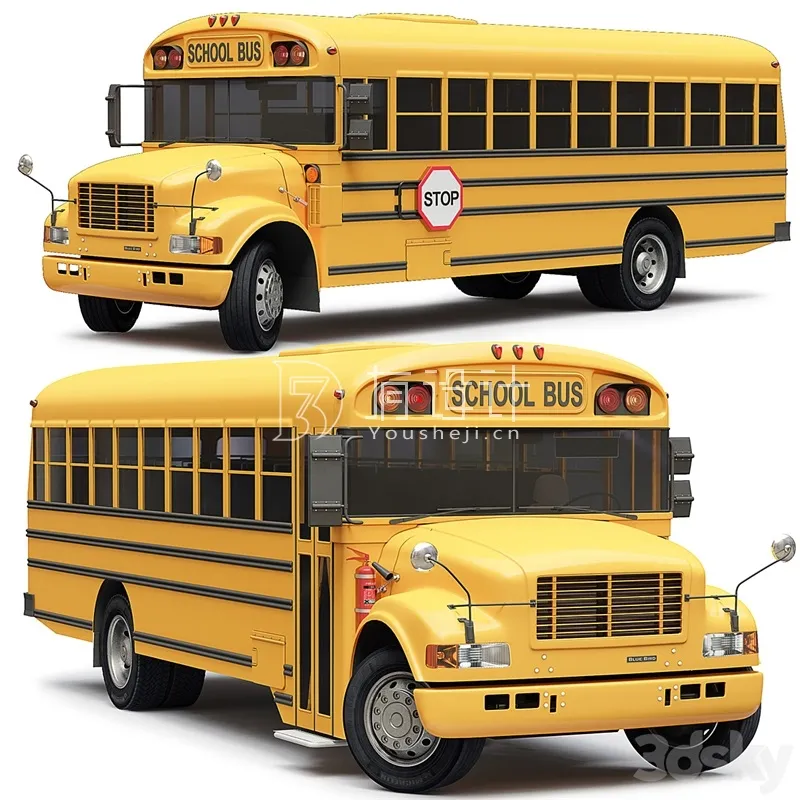 School Bus Blue Bird – 3555