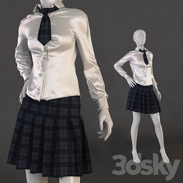 School uniform 3DS Max Model