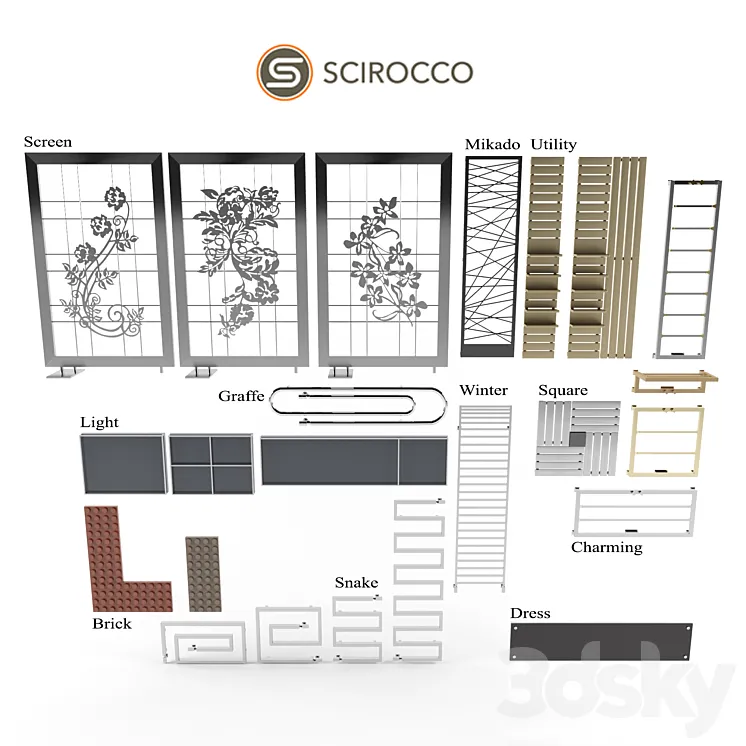 SCIROCCO radiators – Design Collection 3DS Max