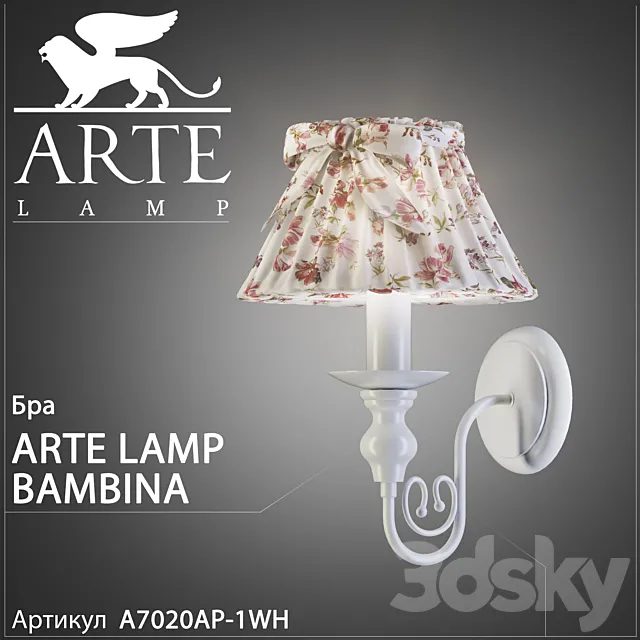 Sconce Arte lamp Bambina A7020AP-1WH 3DSMax File