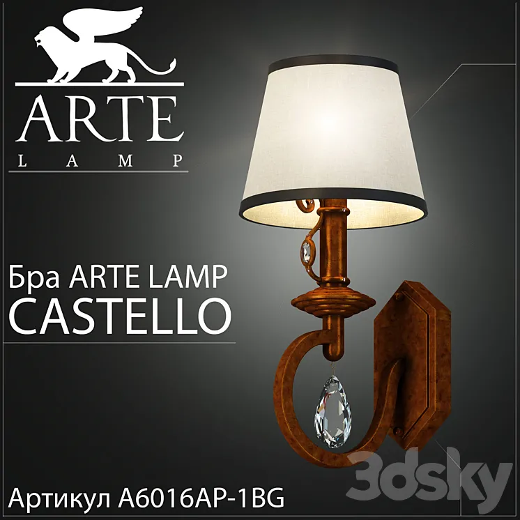 Sconce Arte lamp Castello A6016AP-1BG 3DS Max