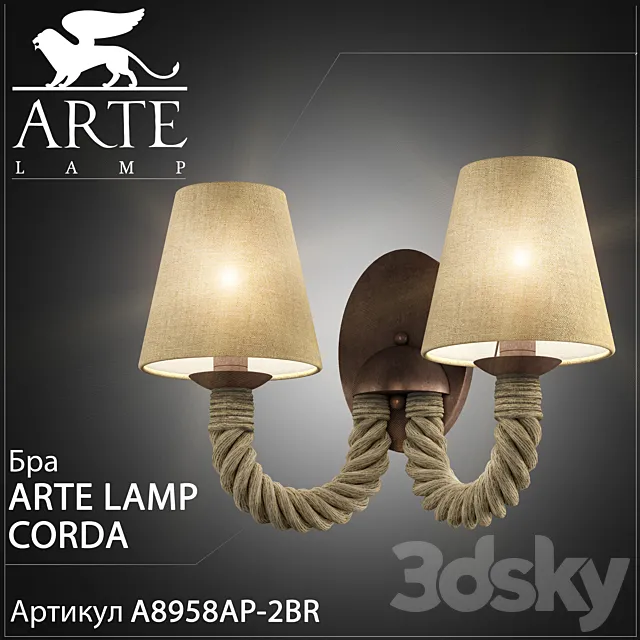Sconce Arte Lamp Corda A8958AP-2BR 3DSMax File