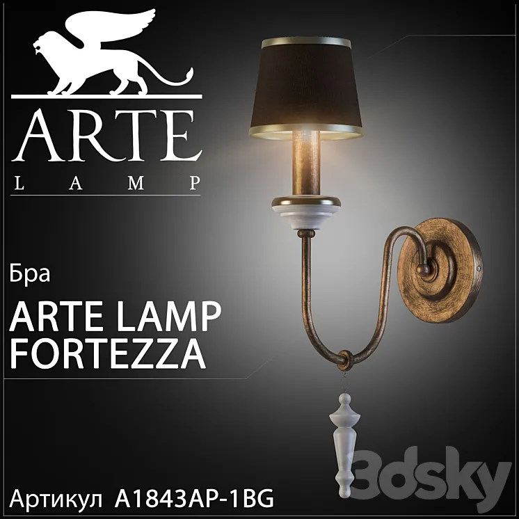 Sconce Arte lamp Fortezza A1843AP-1BG 3DS Max