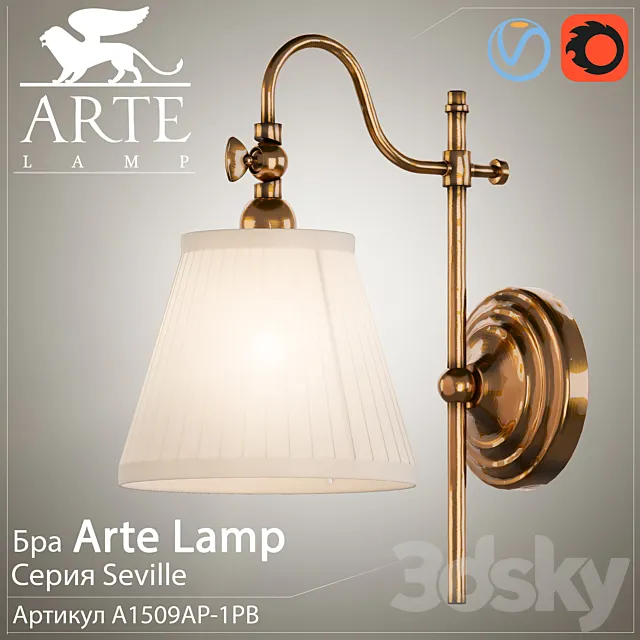 Sconce Arte Lamp Seville A1509AP-1PB 3DSMax File