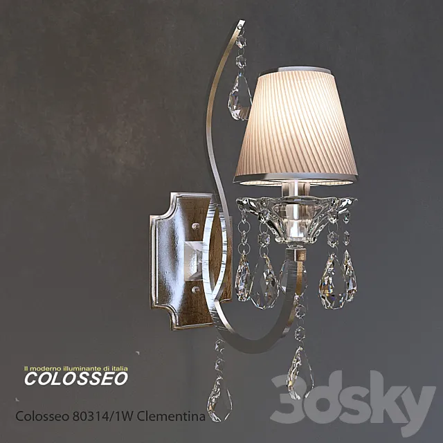 Sconce Crystal COLOSSEO 80314 _ 1W CLEMENTINA Chrome 3DS Max Model