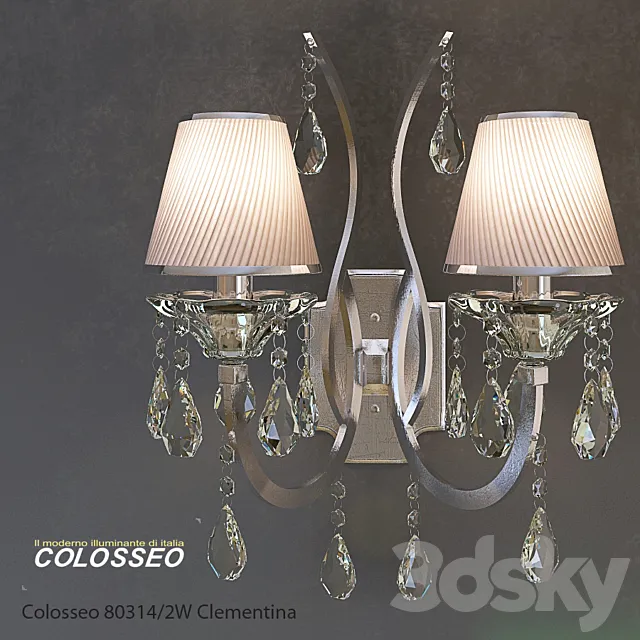 Sconce Crystal COLOSSEO 80314 _ 2W CLEMENTINA Chrome 3DSMax File