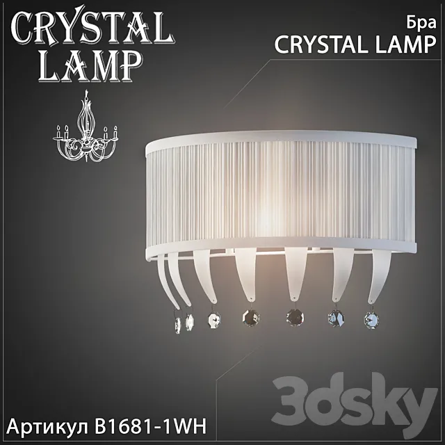 Sconce Crystal Lamp B1681-1WH 3ds Max