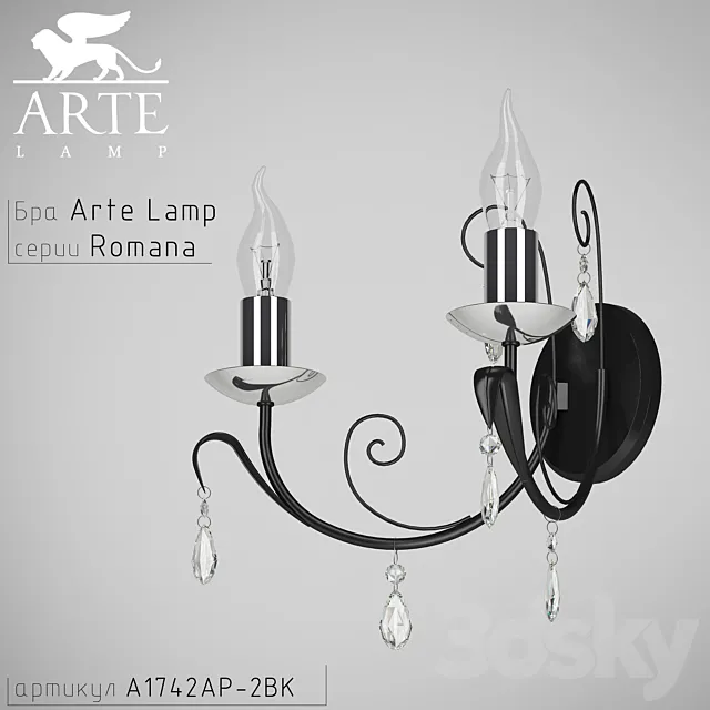 Sconce Lamp Arte Romana A1742AP-2BK 3DSMax File