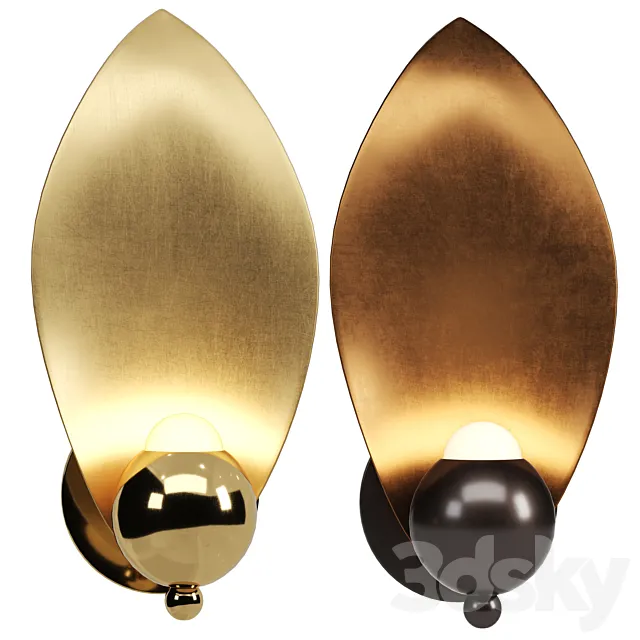 Sconce LAVRA Wall Lamp Gold _ Mocha 3DS Max Model