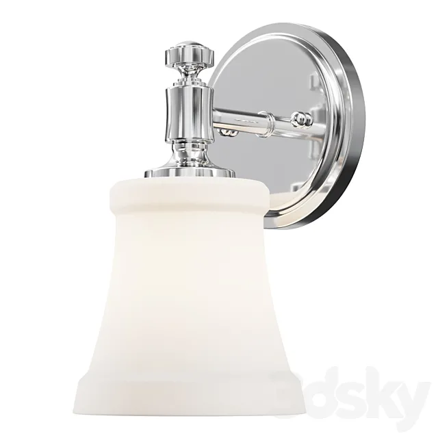 Sconce Mercer White Glass Bath Sconce wall lamp 3ds Max