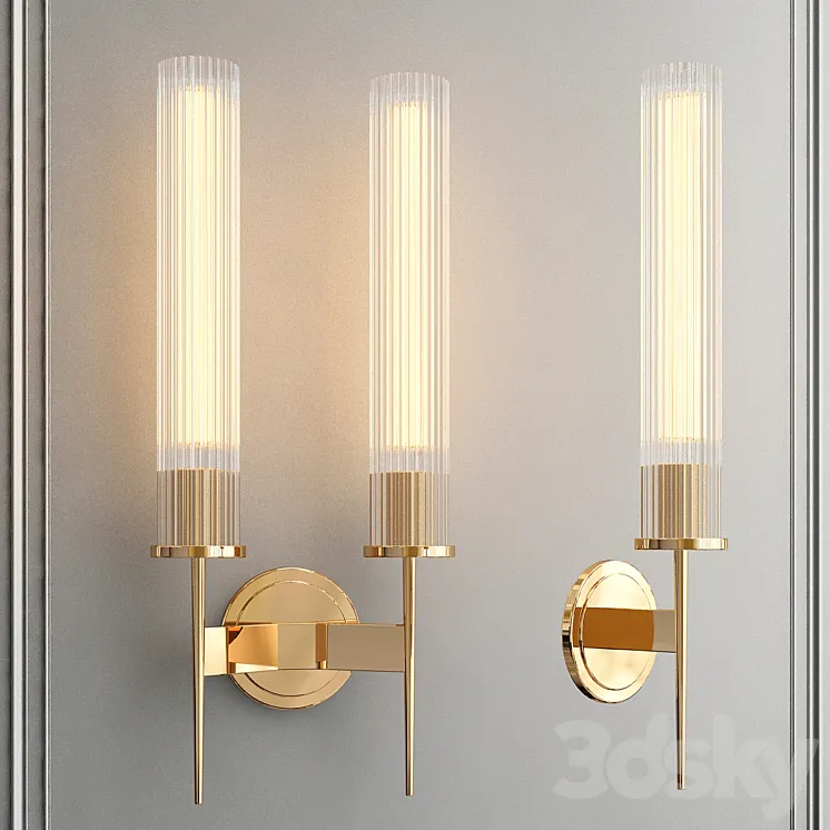 Sconce with glass shade 3DS Max