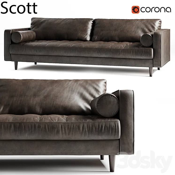 Scott 3 Seater Sofa 3DS Max