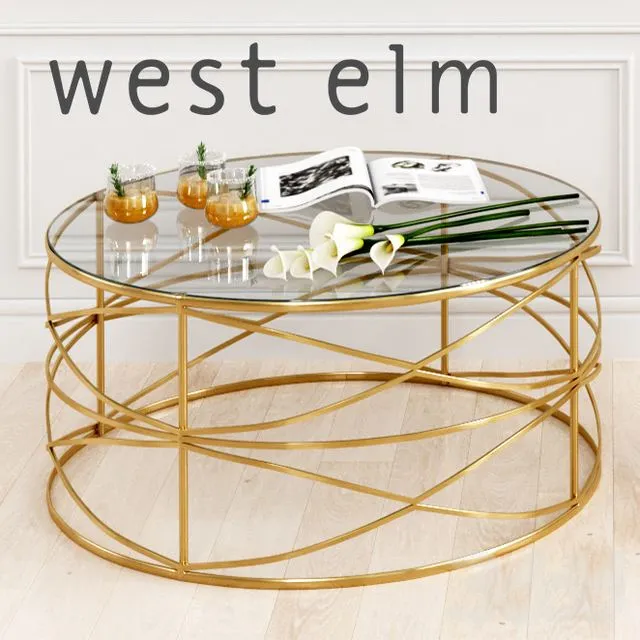 Sculptural Brass Coffee Table 3dsMax Model