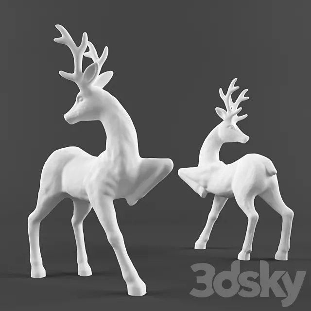 Sculpture Deer-2 3DSMax File