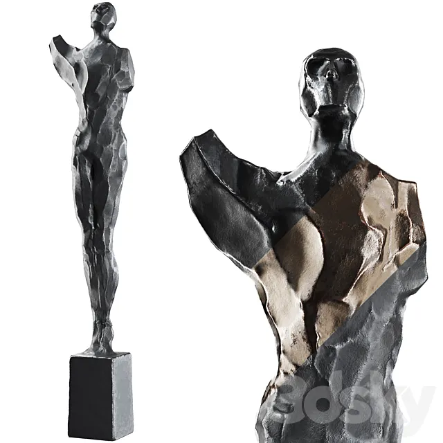 Sculpture Frank Arnold _ Painted Man 02 3ds Max