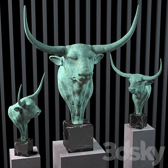 Sculpture of a bull’s head 3DSMax File