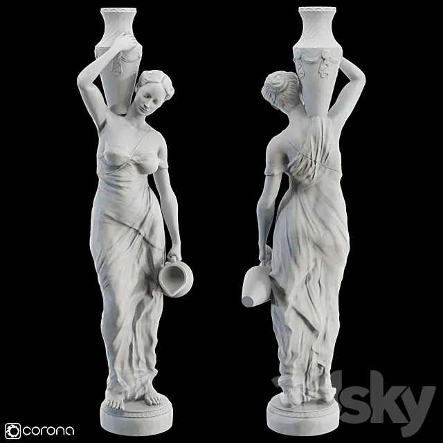 Sculpture of a Girl with Jugs 3dsMax Model