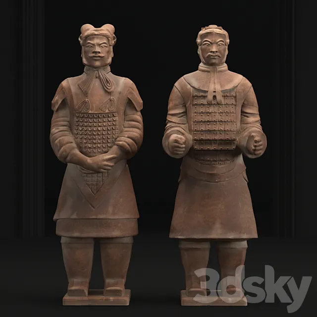 Sculpture of soldiers of the terracotta army 3DS Max Model