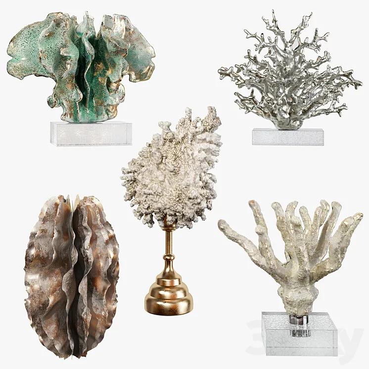 Sculptures of coral reef 01 3DS Max