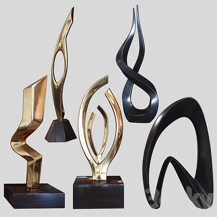 Sculptures set by Burlini and Kagan 3DS Max