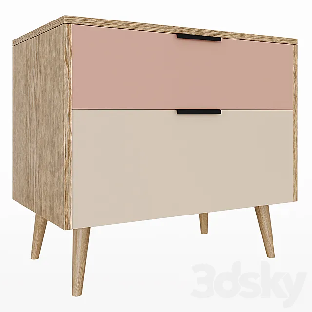 SD Bedside table SK Design Olson Wood 2 3ds Max