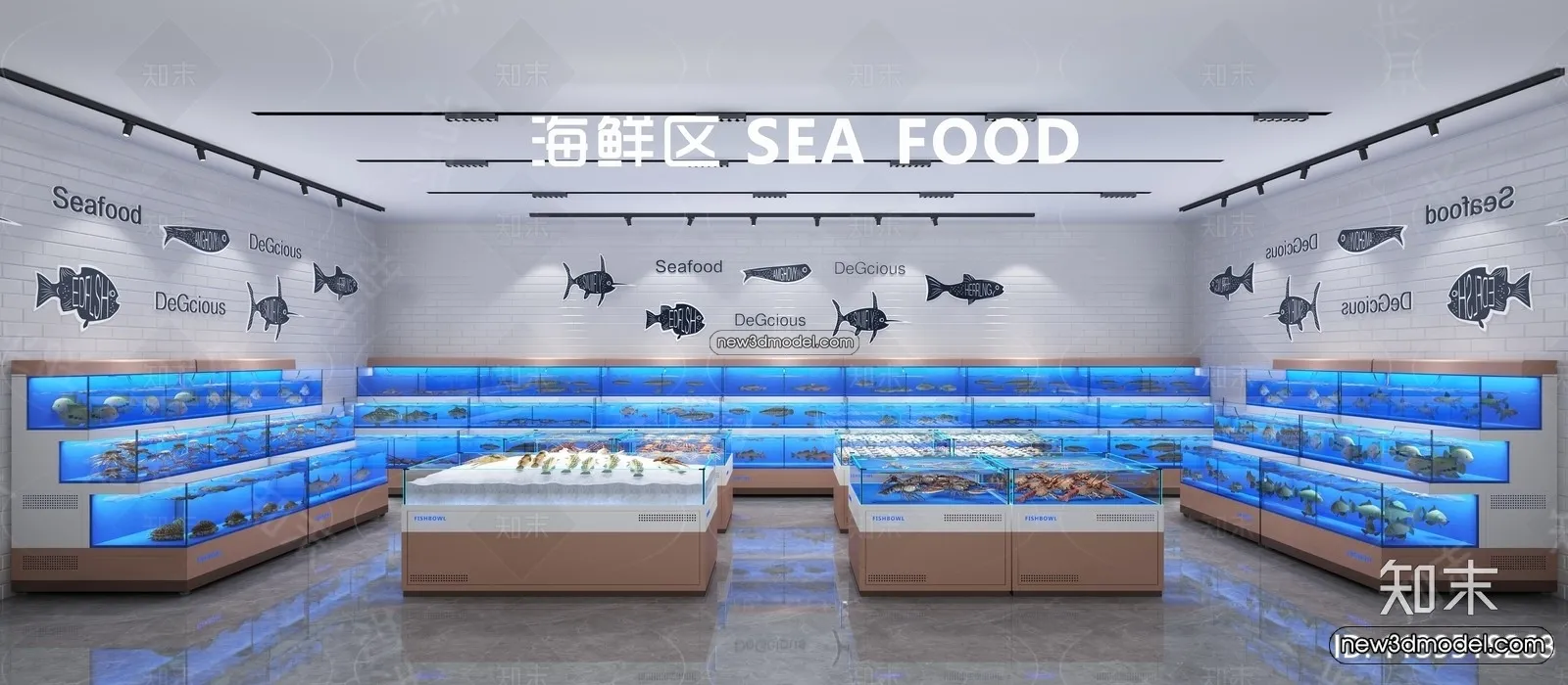 Seafood Restaurant 3D Scene – 3D Blocks – 010 – VRAY
