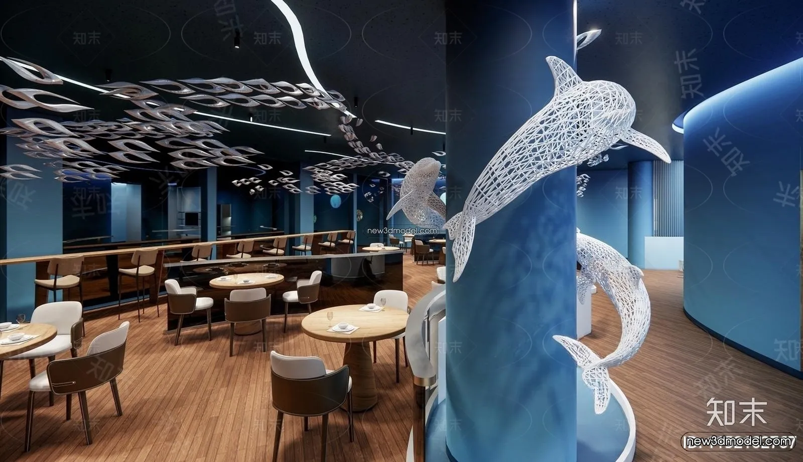 Seafood Restaurant 3D Scene – 3D Blocks – 044 – CORONA