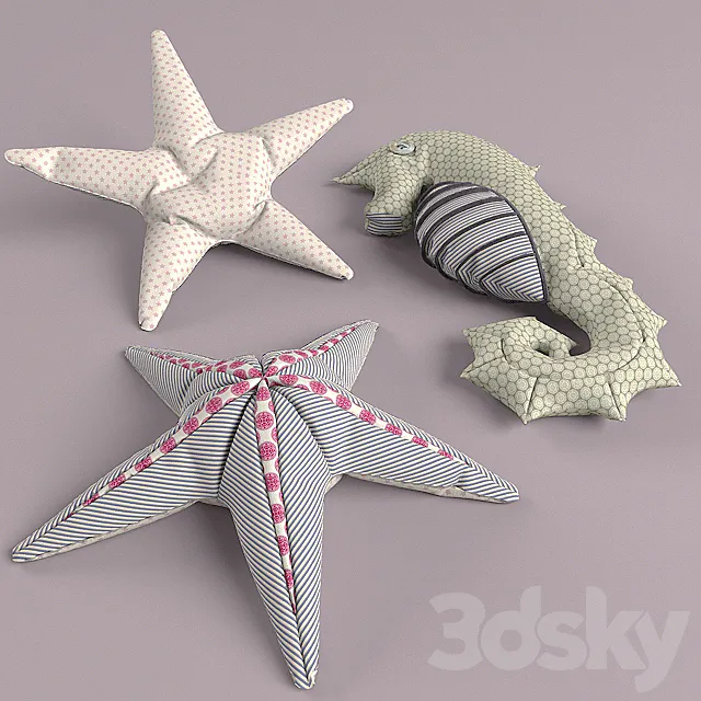 seahorse + starfish 3ds Max