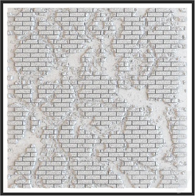 Seamless brick wall with chipped and cracked 3DSMax File