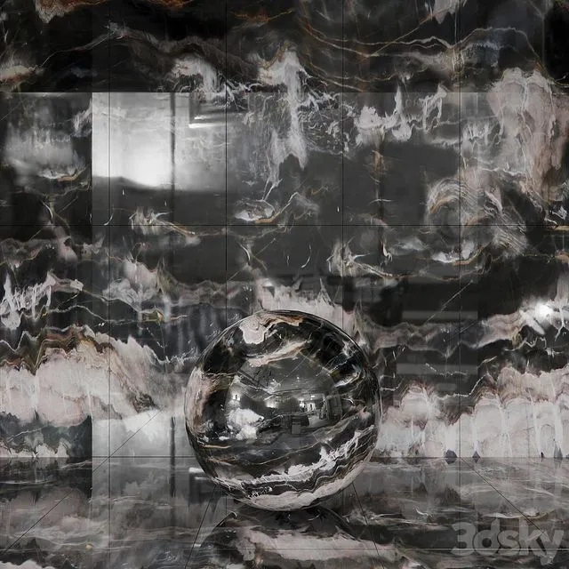 Seamless Confusion Dark Marble Material 3dsMax Model