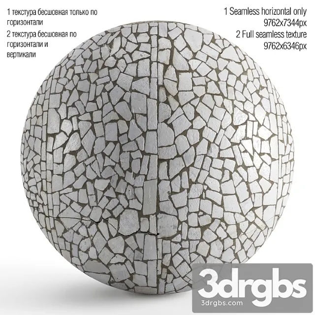 Seamless mosaic texture from chipped tiles. pbr 3dsmax Download