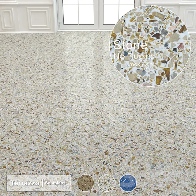 Seamless Terrazzo Stone 002 3ds Max