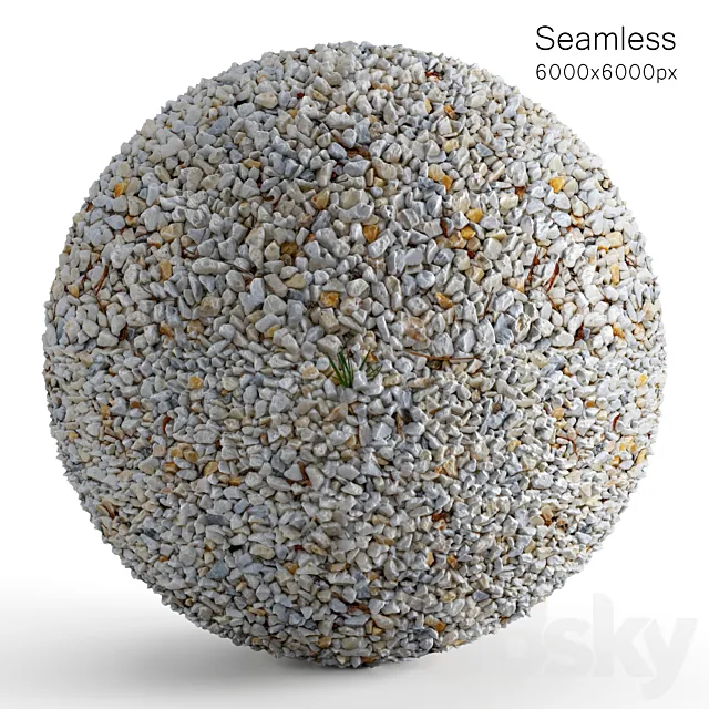 Seamless white pebble texture 3DS Max Model