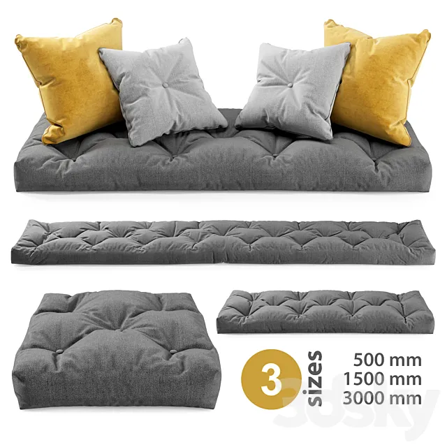 Seat Pillows Set 3 3DS Max Model