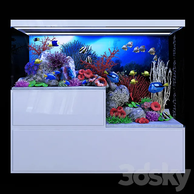Seawater aquarium 3ds Max