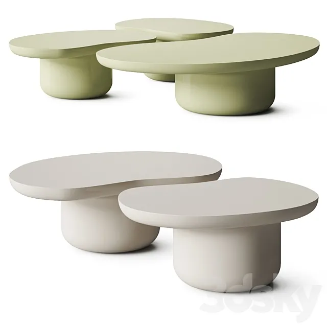 Secolo Laghi Monochrome Coffee Tables 3ds Max