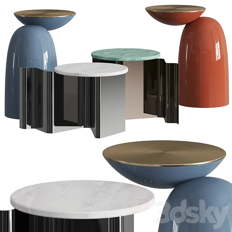 Secolo Pingu and Sketch Coffee & Side Tables 3DS Max