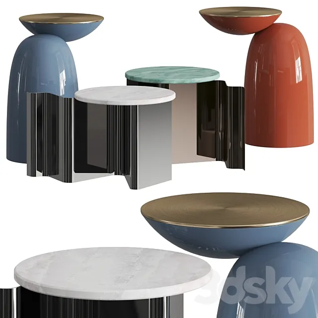 Secolo Pingu and Sketch Coffee & Side Tables 3DSMax File