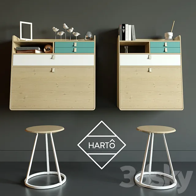 SECRETARY DESK HARTO 3ds Max