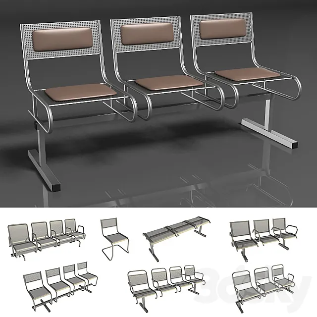 Section perforated seats 3DS Max Model