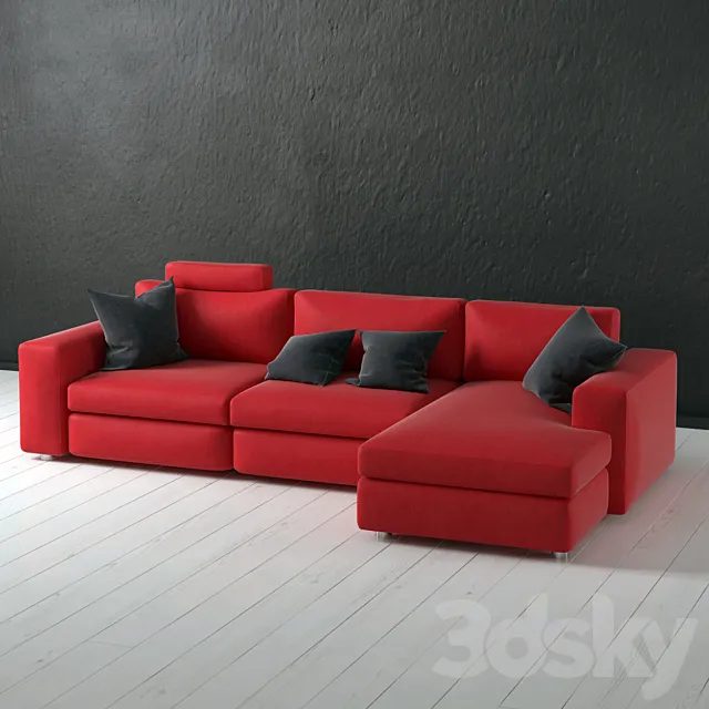 Sectional fabric sofa. 3DSMax File