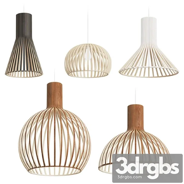 Secto design wooden lamps 3dsmax Download