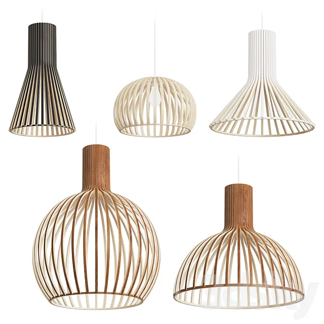 Secto Design Wooden Lamps 3ds Max