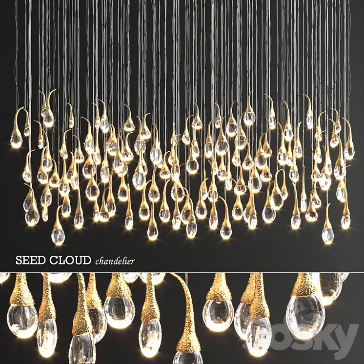Seed Cloud 112 buds Chandelier by Ocher 3DS Max
