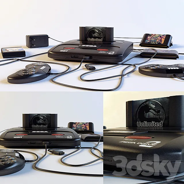 Sega Mega Drive 16-bit 3ds Max