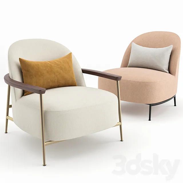 Sejour Lounge Chair by GUBI 3DS Max Model