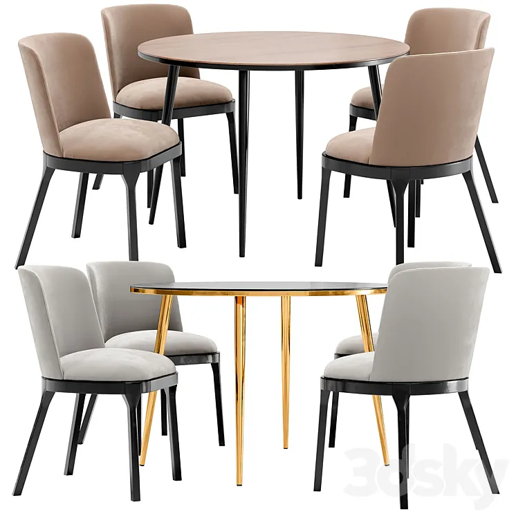 Selection dining chair and Luxore table 3DS Max Model